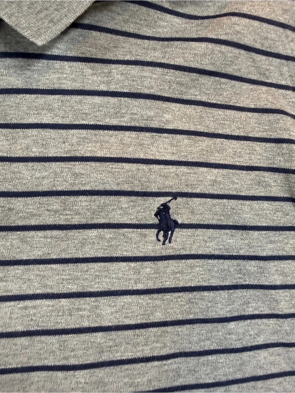 Polo Ralph Lauren Pima Soft Touch Striped Polo Gray Navy Size L